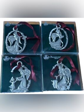 Longaberger 1999 Pewter Angel Ornaments Kindness Gratitude Faith Friendship